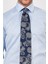 Erkek Açık Mavi Desenli Slim Fit Uzun Kol Gömlek 4