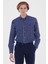 Erkek Lacivert Kareli Ekose Slim Fit Uzun Kol Gömlek 1