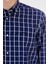 Erkek Lacivert Kareli Ekose Slim Fit Uzun Kol Gömlek 2