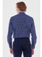 Erkek Lacivert Kareli Ekose Slim Fit Uzun Kol Gömlek 5