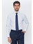 Erkek Açık Mavi-Beyaz Çizgili Slim Fit Uzun Kol Gömlek 1