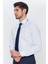 Erkek Açık Mavi-Beyaz Çizgili Slim Fit Uzun Kol Gömlek 2