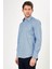 Erkek Mavi Desenli Slim Fit Uzun Kol Gömlek 3