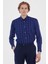 Erkek Lacivert Kareli Ekose Slim Fit Uzun Kol Gömlek 1