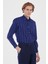 Erkek Lacivert Kareli Ekose Slim Fit Uzun Kol Gömlek 2