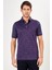 Erkek Mor Jakarlı Kısa Kol Polo Yaka T-Shirt 1