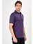Erkek Mor Jakarlı Kısa Kol Polo Yaka T-Shirt 3