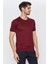 Erkek Bordo Jakarlı Kısa Kol Bisiklet Yaka T-Shirt 2
