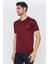 Erkek Bordo Jakarlı Kısa Kol Bisiklet Yaka T-Shirt 3