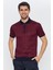 Erkek Bordo - Lacivert Jakarlı Kısa Kol Polo Yaka T-Shirt 1