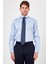 Erkek Mavi Düz Slim Fit Uzun Kol Gömlek 1