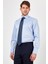 Erkek Mavi Düz Slim Fit Uzun Kol Gömlek 3