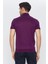 Erkek Koyu Mor Jakarlı Kısa Kol Polo Yaka T-Shirt 5