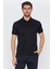 Erkek Siyah Jakarlı Kısa Kol Polo Yaka T-Shirt 1