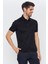 Erkek Siyah Jakarlı Kısa Kol Polo Yaka T-Shirt 3