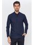 Erkek Lacivert Düz Slim Fit Uzun Kol Gömlek 1