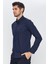 Erkek Lacivert Düz Slim Fit Uzun Kol Gömlek 2