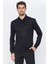 Erkek Siyah Düz Uzun Kol Polo Yaka T-Shirt 1