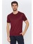 Erkek Bordo Düz Kısa Kol Bisiklet Yaka T-Shirt 1