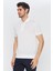 Erkek Beyaz Düz Kısa Kol Polo Yaka T-Shirt 2