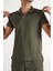 Erkek Fitilli Kumaş Yakalı Normal Kalıp Tshirt 1
