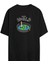 Unisex World Baskılı Siyah Oversize Tshirt 1