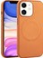 Apple iPhone 11 Kılıf Pu Deri Wireless Tacsafe Derix Sert Kapak Kahverengi Açık 1