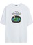Unisex World Baskılı Beyaz Oversize Tshirt 1