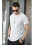 Nezza Çizgili Parçalı Eteği Oval Slim Fit Likralı Erkek Tshirt 1