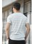 Nezza Çizgili Parçalı Eteği Oval Slim Fit Likralı Erkek Tshirt 3