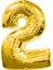 2 Rakamı Altın Folyo Balon 40 Inch 90 cm 1
