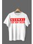 Bizde Her Şey Normal Baskılı Pamuklu Likralı T-Shirt (Kırmızı Yazılı Beyaz 1