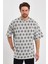 R-5732 Bisiklet Yaka Desenli Arma Detaylı Örme T-Shirt 1
