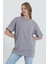 R-5741 Bisiklet Yaka Oversize Arka Kuru Kafa Baskılı T-Shirt 1