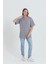 R-5741 Bisiklet Yaka Oversize Arka Kuru Kafa Baskılı T-Shirt 2
