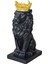 Crown Lion Heykel Hayvan Süsü Reçinesi Ev Heykel Heykelcik Dekor Siyah (Yurt Dışından) 2