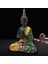 Tayland Buda Heykeli Masaüstü Yeşil Sarı Için 18 cm Küçük Meditasyon (Yurt Dışından) 2