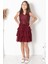 9-14 Yaş Fırfırlı Şifon Abiye Bordo MDV334 1