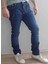 Denim Pamuklu Yırtık Detaylı Normal Bel Fit Cool Jeans Erkek Mavi Kot Pantolon 2