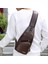 Su Geçirmez Pu Tek Omuz Erkekler Göğüs Çantası (Dark Brown) (Yurt Dışından) 1