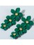 2 Pairs Çok Katmanlı Çiçek Küpe (Dark Green) (Yurt Dışından) 4