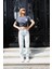 Kadın Çapraz Düğmeli Jeans 1