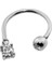 Altın Taş Sallantılı Minimal Yarım Halka Piercing 14 Ayar Beyaz 1