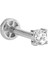 Tektaş Altın Tragus Piercing Dört Tırnak 14 Ayar Beyaz 1