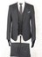 Slim Fit Sivri Yaka-Çift Yırtmaç Siyah Desenli Drop 6 Yelekli Takım Elbise 2