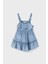 12-36 Ay Kız Bebek Lyocell Denim Dökümlü Elbise Lacivert 2