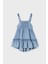 12-36 Ay Kız Bebek Lyocell Denim Dökümlü Elbise Lacivert 3
