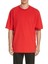 Ünisex Oversize Kırmızı Düz Renk T-Shirt 1