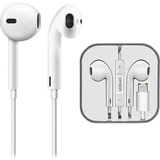 Gerlax Orjinal Ses Kalitesinde Beyaz Lightning Kablolu iphone Uyumlu Kulaklık, Mikrofonlu, Iphone 11 Uyumlu Kulaklık