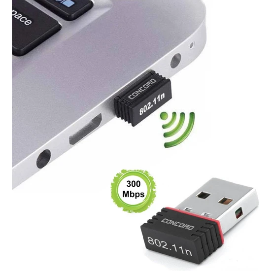 Concord W-1 300MBPS Mini USB Wifi Kablosuz Alıcı Adaptör Wlan
